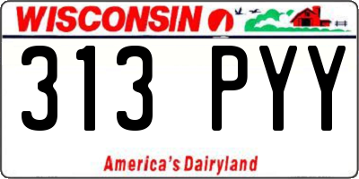 WI license plate 313PYY