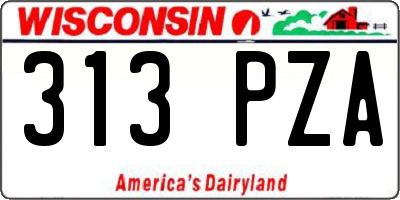 WI license plate 313PZA