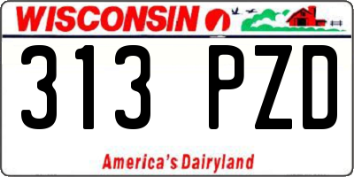 WI license plate 313PZD