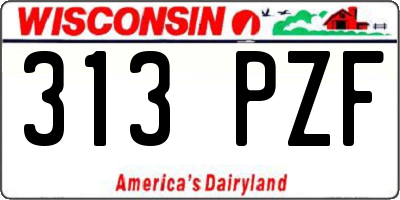 WI license plate 313PZF