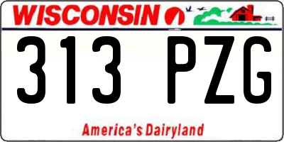 WI license plate 313PZG