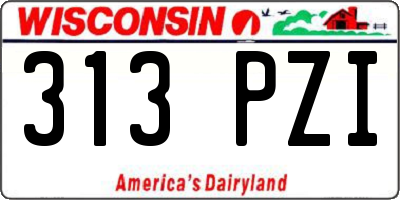 WI license plate 313PZI