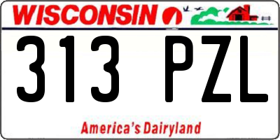 WI license plate 313PZL