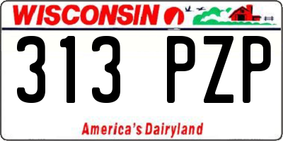 WI license plate 313PZP
