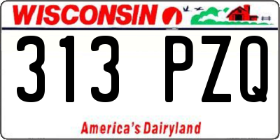 WI license plate 313PZQ