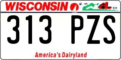 WI license plate 313PZS