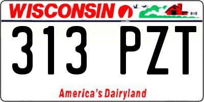 WI license plate 313PZT