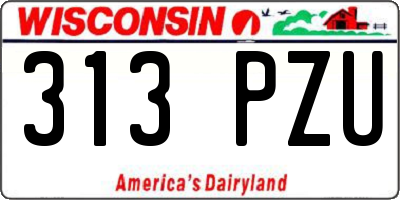 WI license plate 313PZU