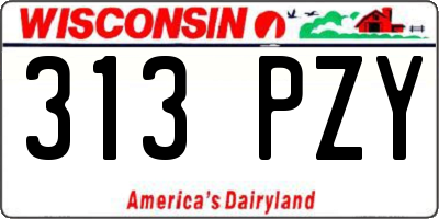 WI license plate 313PZY