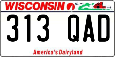 WI license plate 313QAD