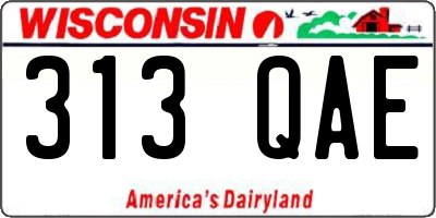 WI license plate 313QAE