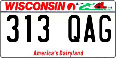 WI license plate 313QAG