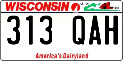 WI license plate 313QAH