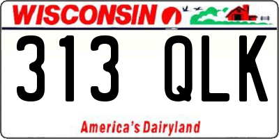 WI license plate 313QLK