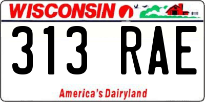 WI license plate 313RAE