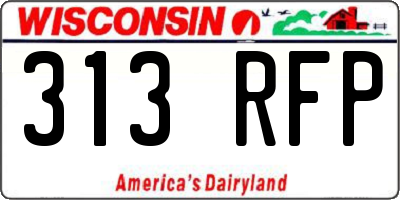 WI license plate 313RFP