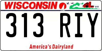 WI license plate 313RIY