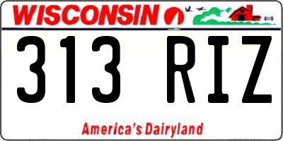 WI license plate 313RIZ