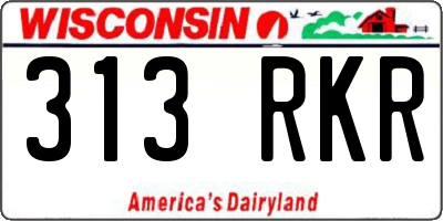 WI license plate 313RKR