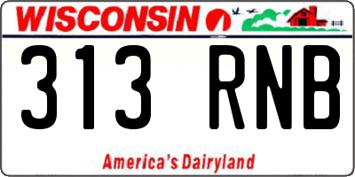 WI license plate 313RNB