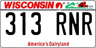 WI license plate 313RNR