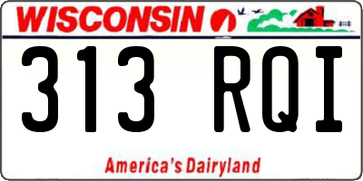 WI license plate 313RQI