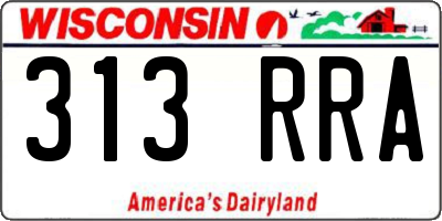 WI license plate 313RRA