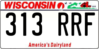 WI license plate 313RRF