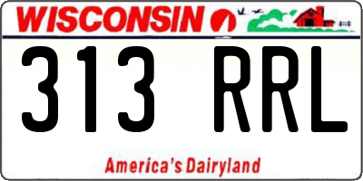 WI license plate 313RRL