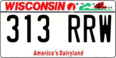 WI license plate 313RRW