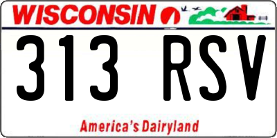 WI license plate 313RSV