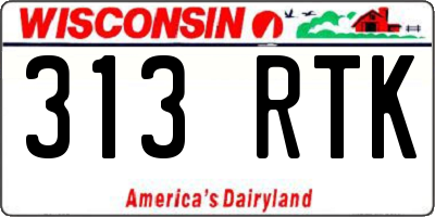 WI license plate 313RTK