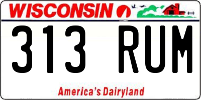 WI license plate 313RUM