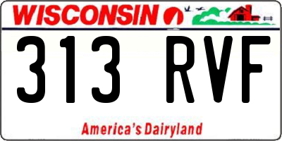 WI license plate 313RVF