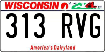 WI license plate 313RVG