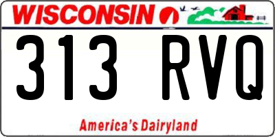 WI license plate 313RVQ