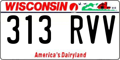 WI license plate 313RVV