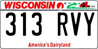 WI license plate 313RVY