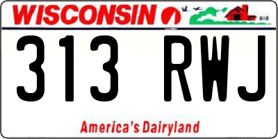 WI license plate 313RWJ