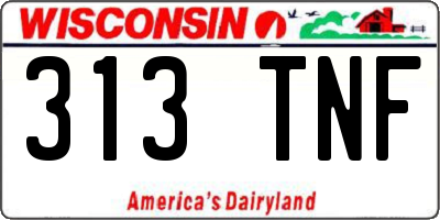 WI license plate 313TNF