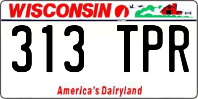 WI license plate 313TPR