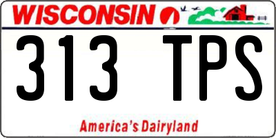 WI license plate 313TPS