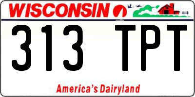 WI license plate 313TPT