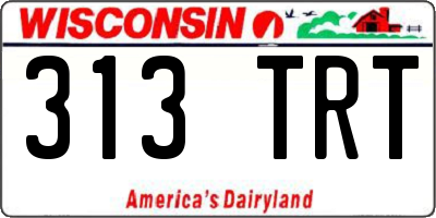 WI license plate 313TRT