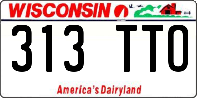 WI license plate 313TTO