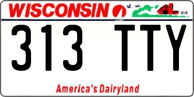 WI license plate 313TTY