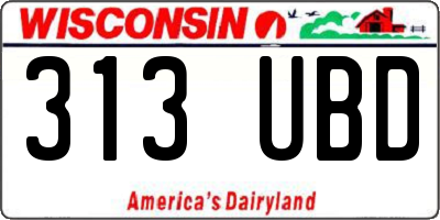 WI license plate 313UBD