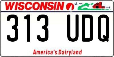 WI license plate 313UDQ