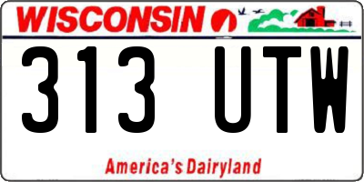 WI license plate 313UTW