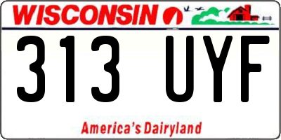 WI license plate 313UYF